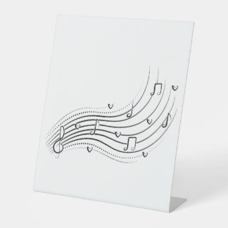 Signe De Table Musical note wave, black line clipart