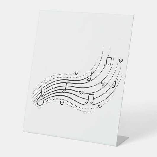 Signe De Table Musical note wave, black line clipart (Recto)