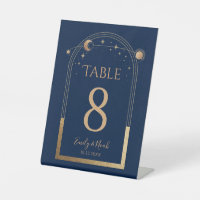 Mysic Blue Gold Sun Moon Stars Mariage