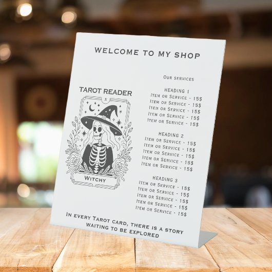 Signe De Table Mystique Gothique Noir Et Blanc Conception Tarot S