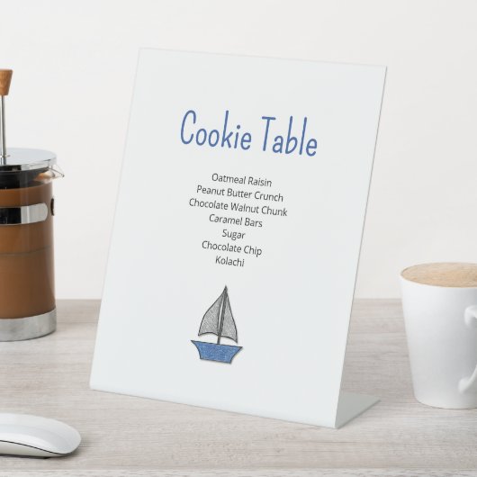Signe De Table Nautical Sailboat Cookie Table Boy Baby Shower (In SItu)