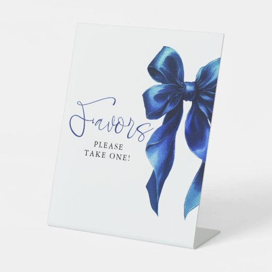 Signe De Table Navy Blue Bow Bridal Shower Favors (Recto)
