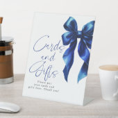 Signe De Table Navy Blue Bow Cards and Gifts Bridal Shower (In SItu)