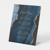 Signe De Table Navy Blue Gold Agate Wedding Bar Menu (Recto)