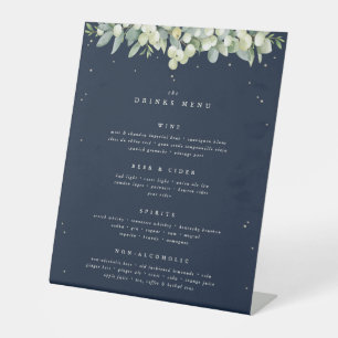 Signe De Table Navy Snowberry+Eucalyptus Mariage Boissons/Bar Men