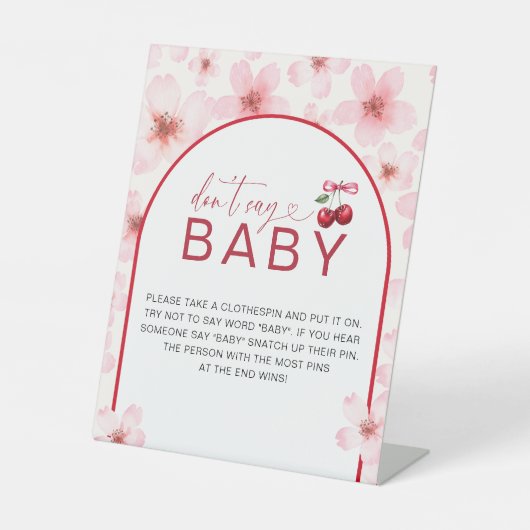 Signe De Table Ne dis pas bébé | Baby shower Cherry Blossom (Recto)