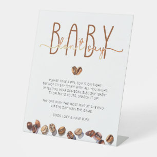 Signe De Table Ne pas dire Baby shower de café bébé jeu