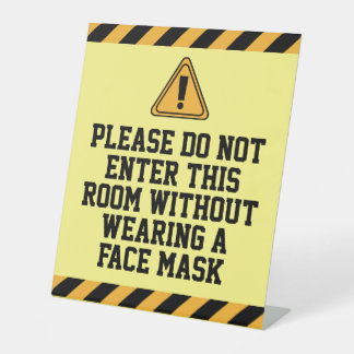 Signe De Table Ne pas entrer sans masque