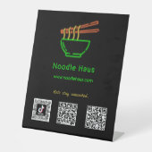 Signe De Table Neon Asian Noodle Bowl Social Media Scan Codes (Recto)