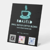 Signe De Table Neon Coffee Cup Social Media Scan Codes (Recto)