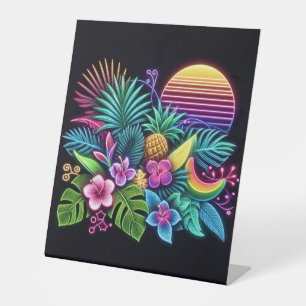 Signe De Table Néon coloré tropical/hawaïen