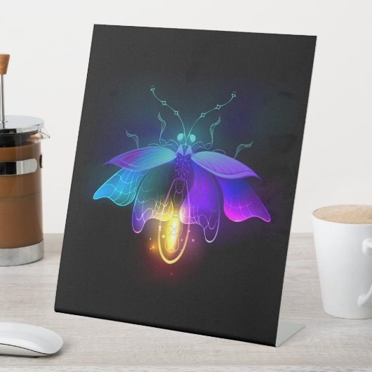 Signe De Table Neon Firefly sur noir (In SItu)