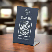 Signe De Table Nettoyer Marine Blue Scan QR Code Logo d'entrepris