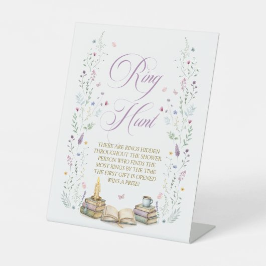 Signe De Table Next Chapter Bridal Shower Ring Hunt Game (Recto)