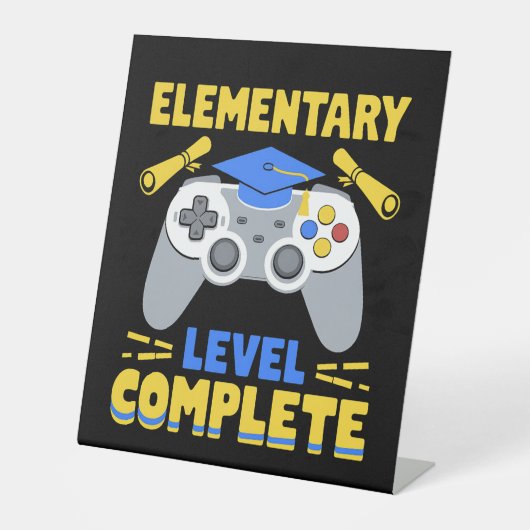 Signe De Table Niveau élémentaire Complet Jeu Gamer Graduation (Recto)