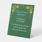 Signe De Table No Seating Chart - Wedding Emerald Green & Gold (Recto)