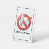 SIGNE DE TABLE NO SMOKING IS PROIBITED HERE (Recto)