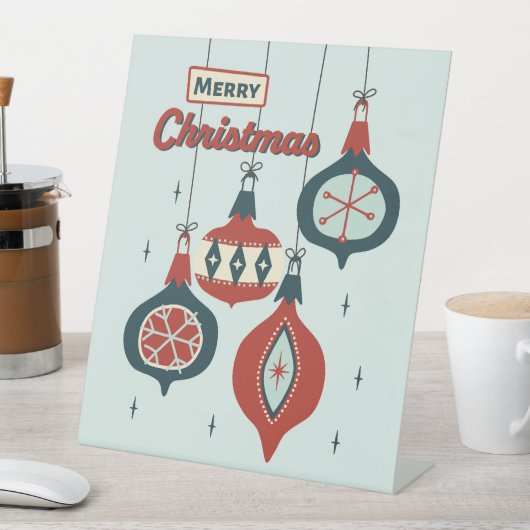 Signe De Table Noël atomique du milieu du siècle (In SItu)