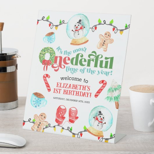 Signe De Table Noël le plus ONEDERFUL Premier anniversaire (In SItu)
