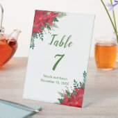 Signe De Table Noël Rouge Poinsettia Fleurs Mariage (In SItu)