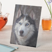 Signe De Table Noël sibérien Husky (In SItu)