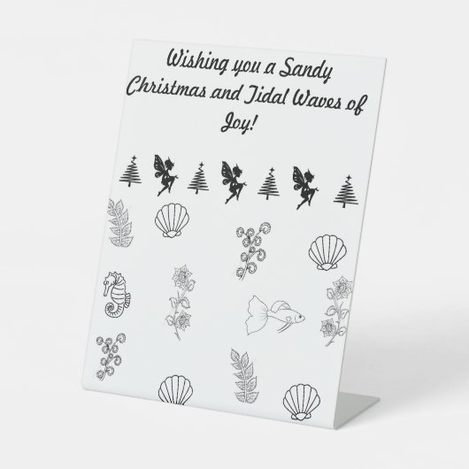 Signe De Table Noël sur la plage - citation amusante (Recto)