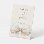 Signe De Table Nœud papillon beige cartes cadeaux enseigne (Recto)