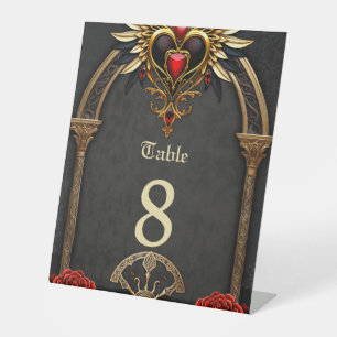 Signe De Table noeuds celtiques et un coeur dans l'élégance gothi