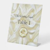 Signe De Table Noir avec or sur texture soie (Recto)