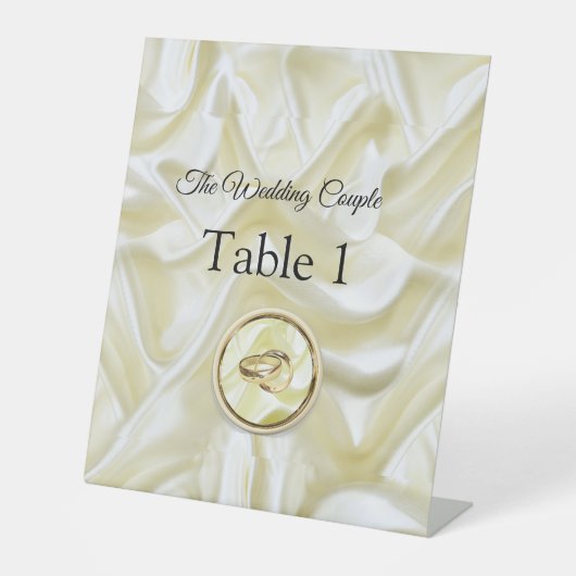 Signe De Table Noir avec or sur texture soie (Recto)