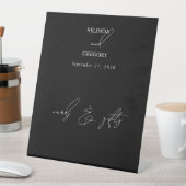 Signe De Table Noir Blanc Calligraphie Script Mariage Cartes Cade (In SItu)