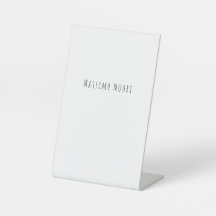 Signe De Table Noir Blanc Élégant Simple Formel Nom propre