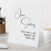 Signe De Table Noir Blanc Script Mariage moderne Open Seing (In SItu)
