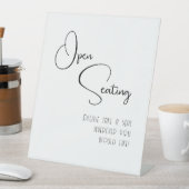 Signe De Table Noir Blanc Script Mariage moderne Open Seing (In SItu)