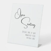 Signe De Table Noir Blanc Script Mariage moderne Open Seing (Recto)