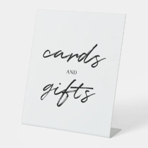 Signe De Table Noir Blanc Simple Script Cartes de Mariage & Cadea