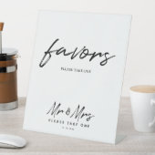 Signe De Table Noir Blanc Simple Script mariage Faveurs Table (In SItu)