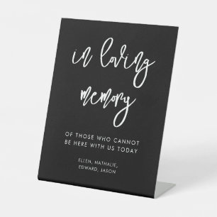 Signe De Table Noir contemporain En mariage de mémoire d'amour