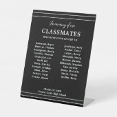 Signe De Table Noir En Mémoire Des Classmates Noms Classe Réunion (Recto)