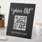 Signe De Table Noir et blanc QR Code Beauté Salon Tarifs (In SItu)