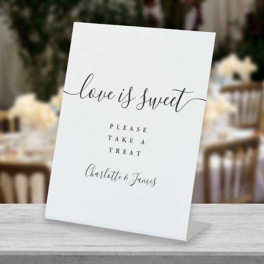 Signe De Table Noir Et Blanc Script Moderne Amour Est Sweet Favor