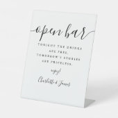 Signe De Table Noir Et Blanc Signature Script Open Bar (Recto)