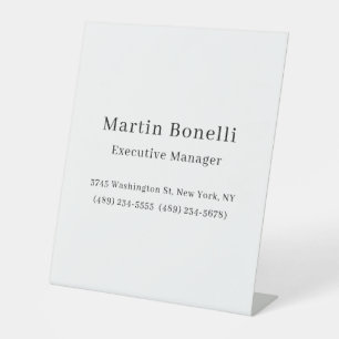 Signe De Table Noir et blanc tendance minimal simple