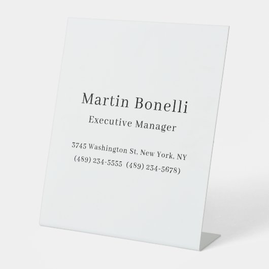 Signe De Table Noir et blanc tendance minimal simple (Recto)