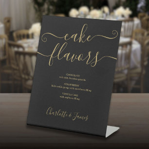 Signe De Table Noir Et Or Signature Script Saveurs De Gâteaux