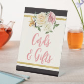 Signe De Table Noir, ivoire, or Fête des mariées florale (In SItu)