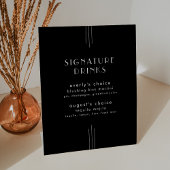 Signe De Table NOIR Mariage Signature TOUS Art Déco Boissons