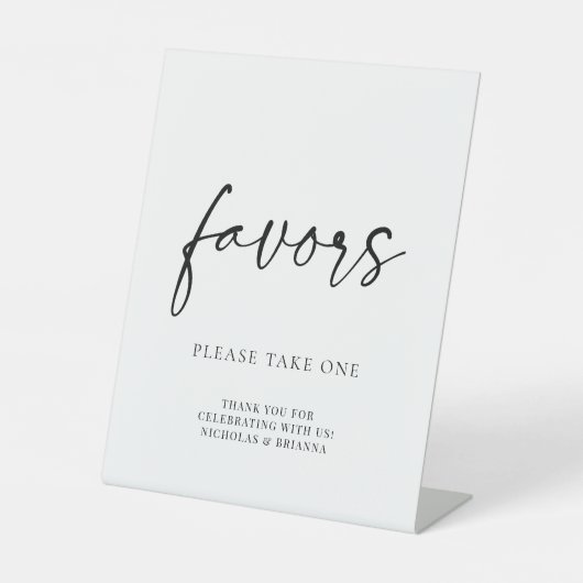 Signe De Table Noir minimal Blanc Moderne Mariage Classique Faveu (Recto)