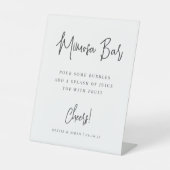 Signe De Table Noir | Moderne Script manuscrit Mimosa Bar (Recto)