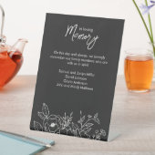 Signe De Table Noir noir floral minimal en souvenir (In SItu)